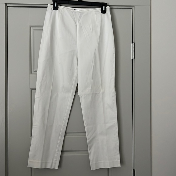 Ann Taylor stretch Sz 4 white side zipper ankle crop pants - Picture 1 of 6